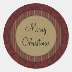 Merry Christmas Classic Round Sticker