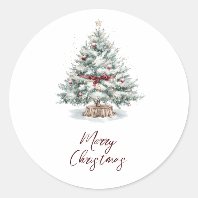 Merry Christmas  Classic Round Sticker (Front)