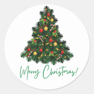 Merry Christmas Classic Round Sticker