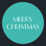 MERRY CHRISTMAS! CLASSIC ROUND STICKER<br><div class="desc">A pretty simple design like this is certainly fun on a Christmas envelope or to finish a gift altogether.</div>