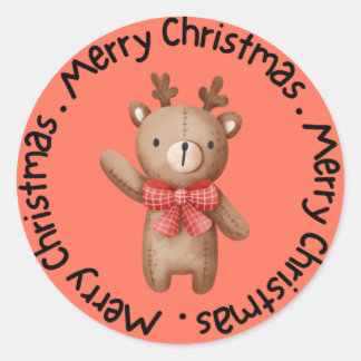 Merry Christmas Classic Round Sticker