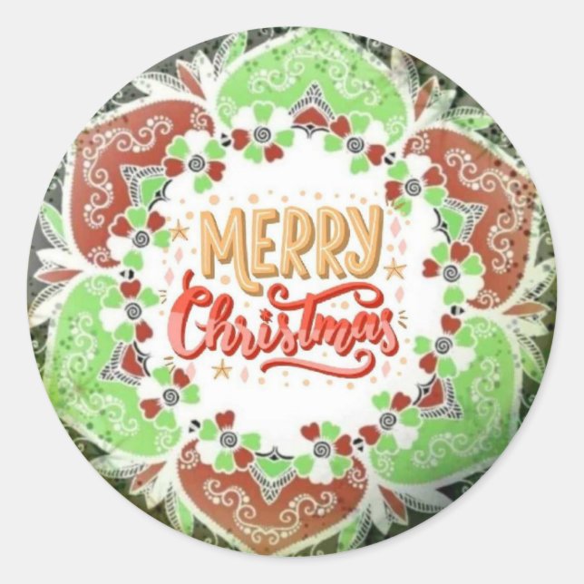 Merry Christmas  Classic Round Sticker (Front)