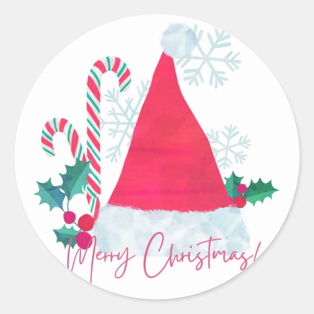 Merry Christmas   Classic Round Sticker (Front)