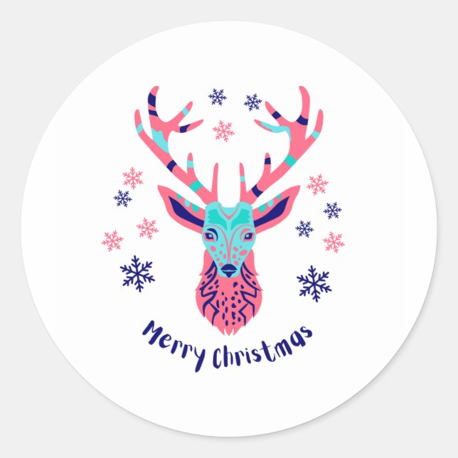 merry christmas classic round sticker (Front)