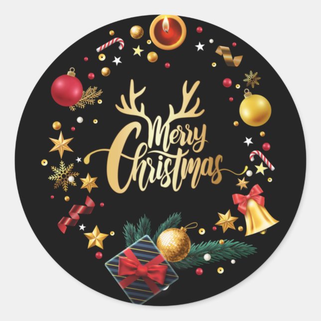 merry christmas. classic round sticker (Front)