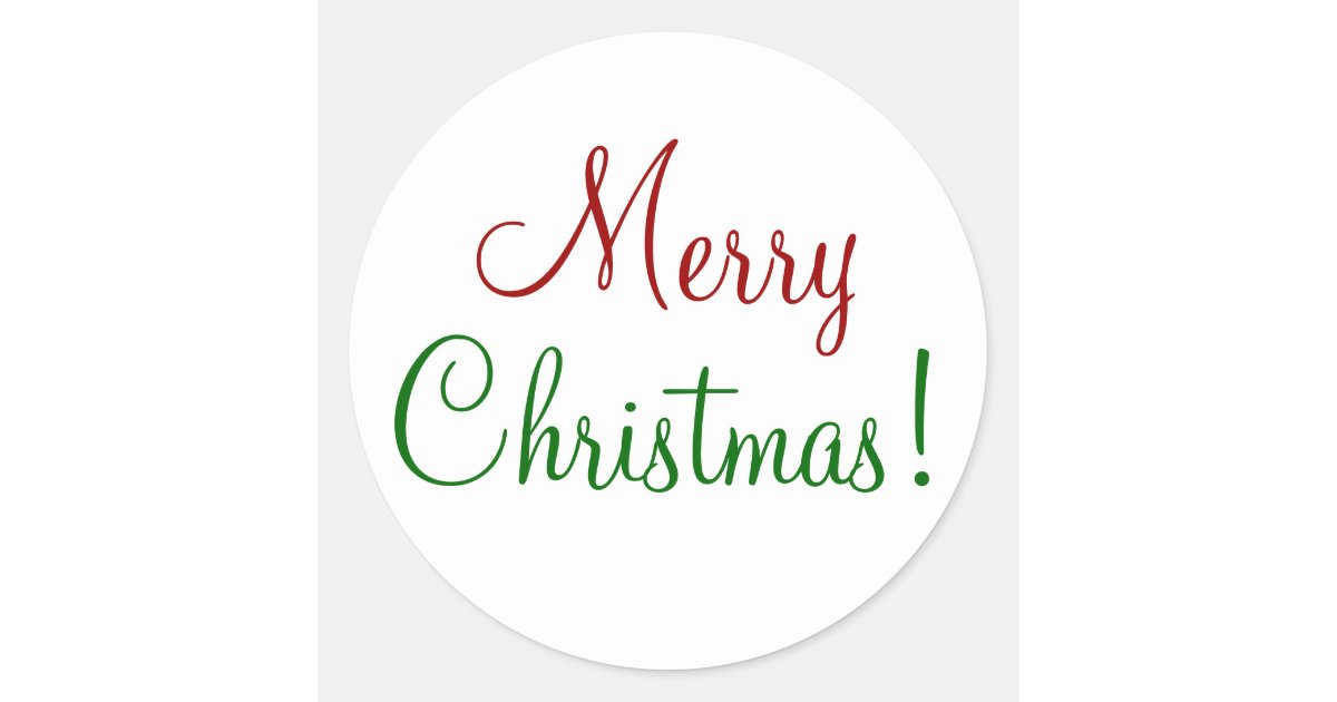 Merry Christmas Classic Round Sticker | Zazzle