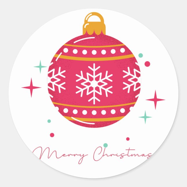 Merry Christmas    Classic Round Sticker (Front)