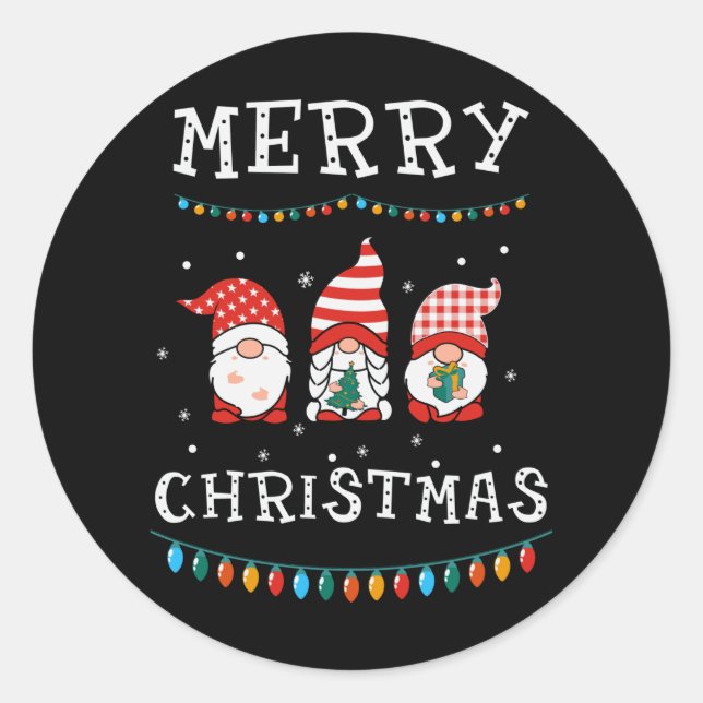 Merry Christmas Classic Round Sticker (Front)