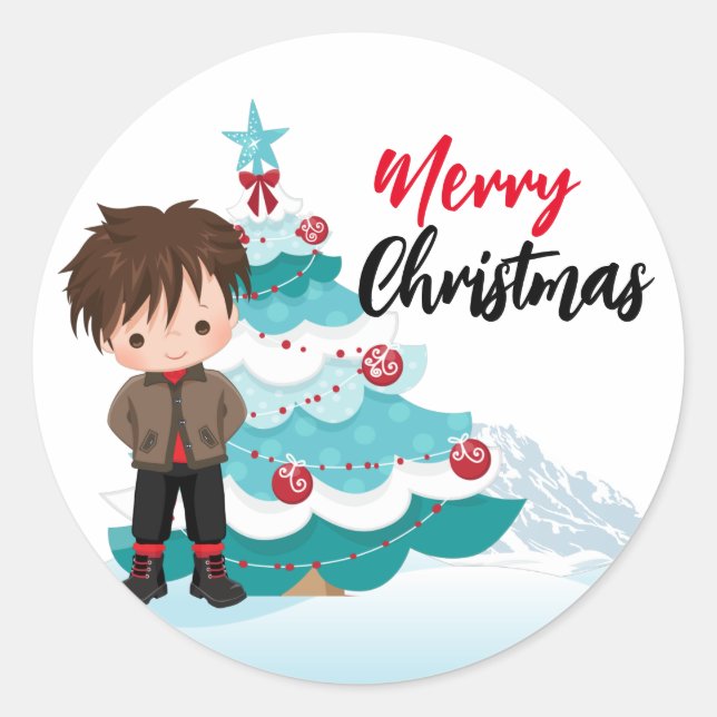 Merry Christmas   Classic Round Sticker (Front)