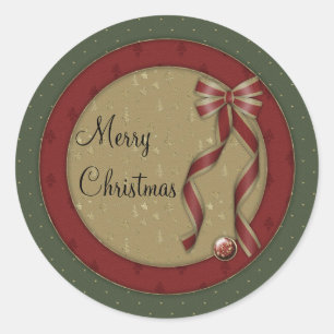 Merry Christmas Classic Round Sticker