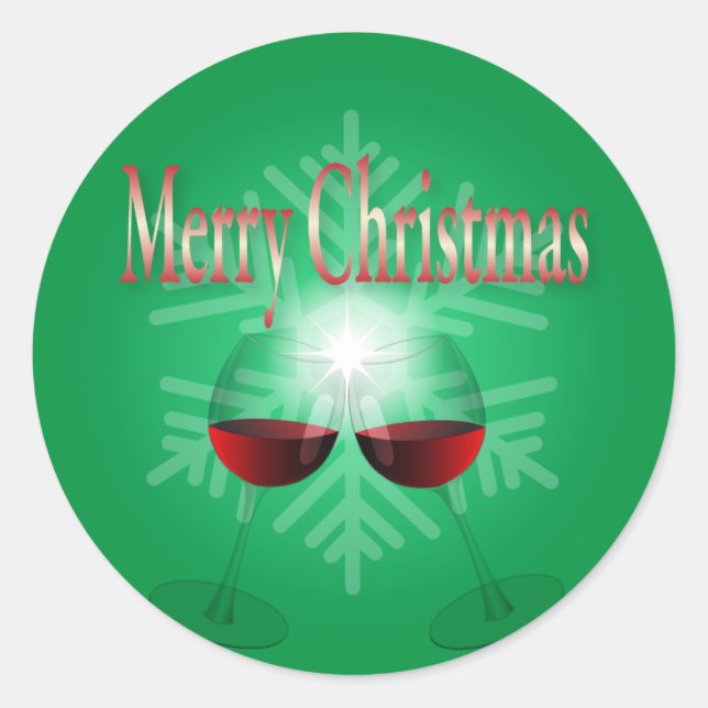 Merry Christmas Classic Round Sticker (Front)