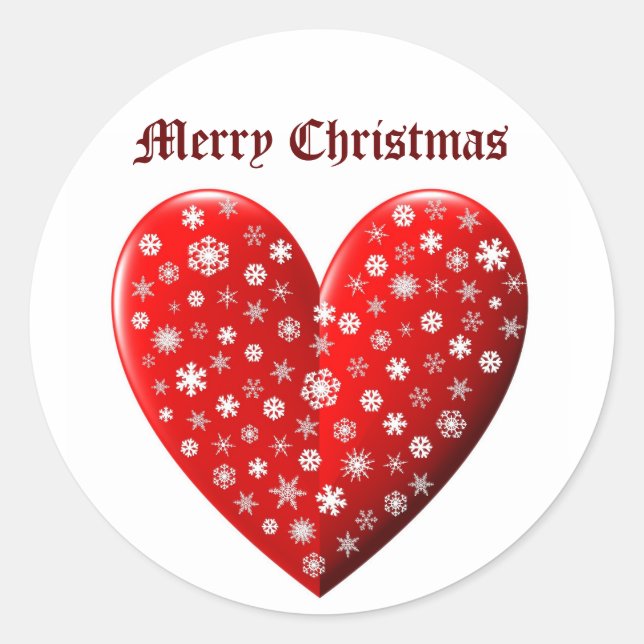 Merry Christmas Classic Round Sticker (Front)