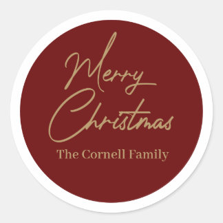 Merry Christmas Classic Round Sticker