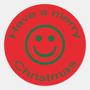 Merry Christmas Classic Round Sticker