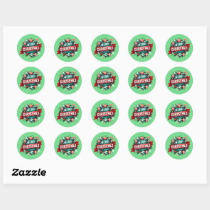 Merry Christmas Classic Round Sticker