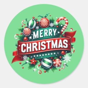 Merry Christmas Classic Round Sticker