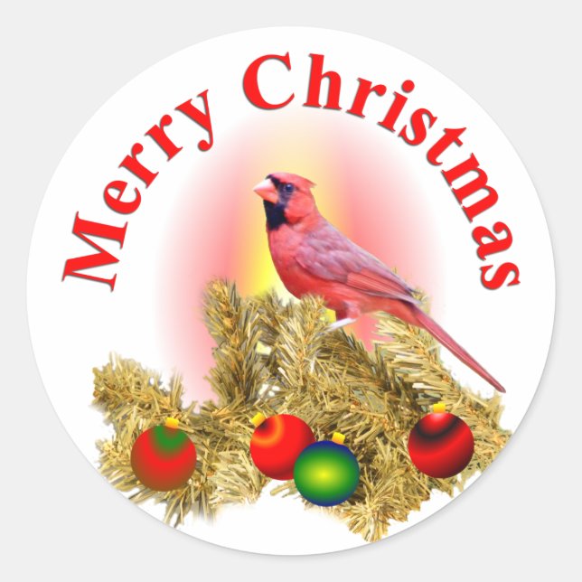 Merry Christmas Classic Round Sticker (Front)