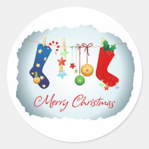 Merry Christmas  Classic Round Sticker
