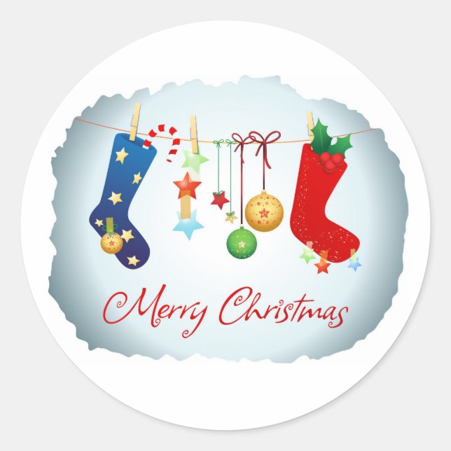 Merry Christmas  Classic Round Sticker (Front)