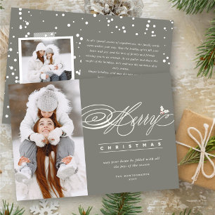Merry Christmas Classic Script Photo Elegant Chic Holiday Card