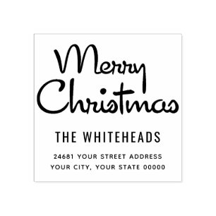 Merry Christmas Classic Script Rubber Stamp
