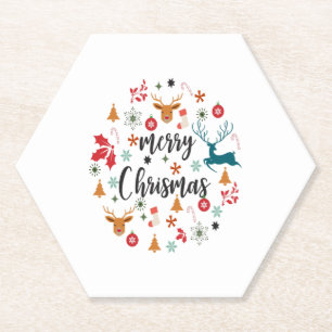 merry christmas Classic T-Shirt Paper Coaster