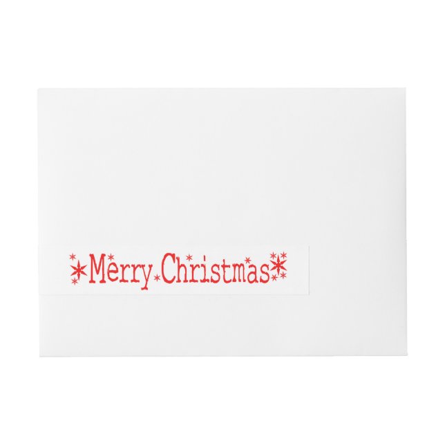 Merry Christmas Classic Wraparound Address Label (Front)