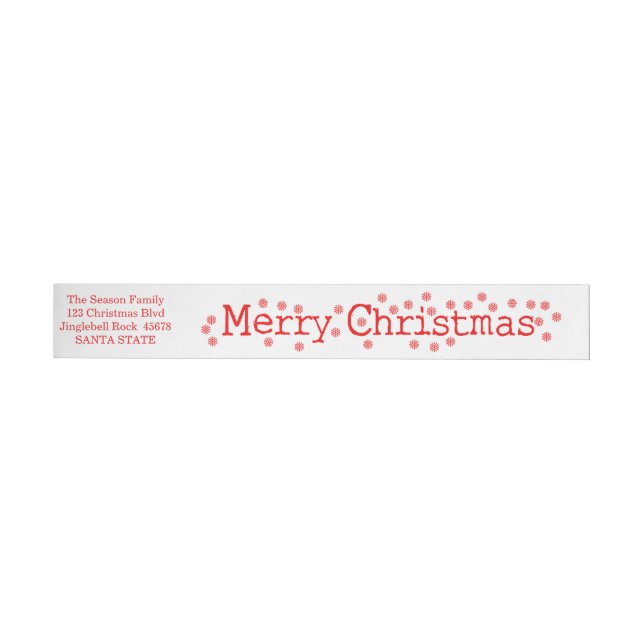 Merry Christmas Classic Wraparound Address Label (Individual)