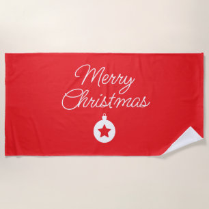 Merry Christmas Classical Unique Minimalist Plain Beach Towel