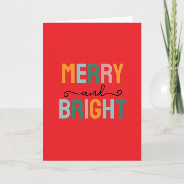 Merry Christmas Classical Unique Minimalist Plain Card (Front)