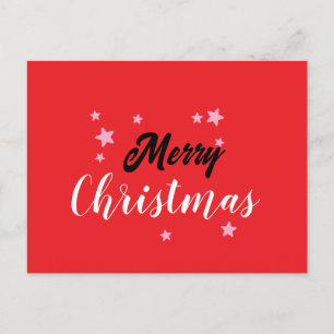 Merry Christmas Classical Unique Minimalist Plain Holiday Postcard