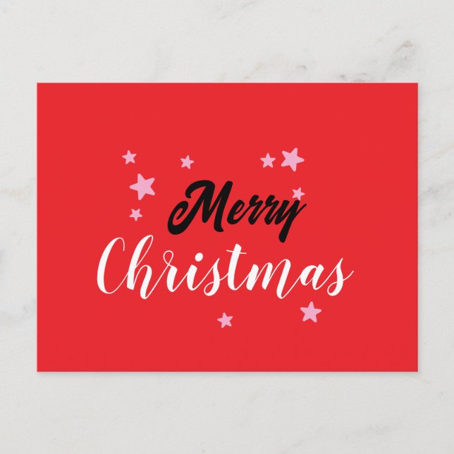 Merry Christmas Classical Unique Minimalist Plain Holiday Postcard (Front)
