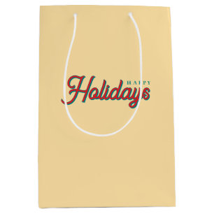 Merry Christmas Classical Unique Minimalist Plain Medium Gift Bag
