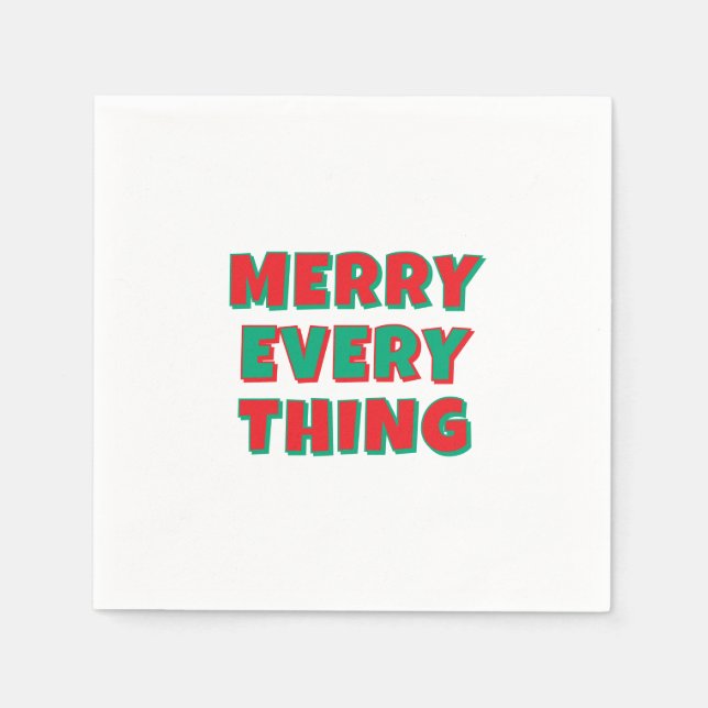 Merry Christmas Classical Unique Minimalist Plain Napkin (Front)