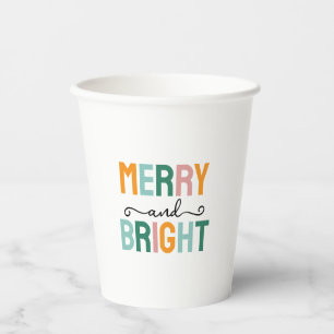 Merry Christmas Classical Unique Minimalist Plain Paper Cups