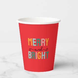 Merry Christmas Classical Unique Minimalist Plain Paper Cups
