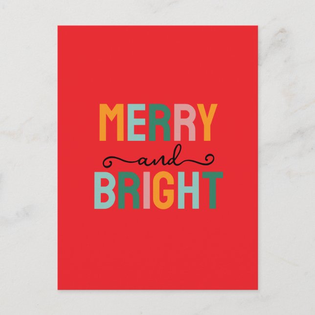 Merry Christmas Classical Unique Minimalist Plain Postcard (Front)