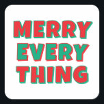 Merry Christmas Classical Unique Minimalist Plain Square Sticker<br><div class="desc">Specific,  plain,  eyecatching template at affordable price. Choose from variety of different card designs,  types and fonts.</div>
