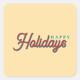 Merry Christmas Classical Unique Minimalist Plain Square Sticker