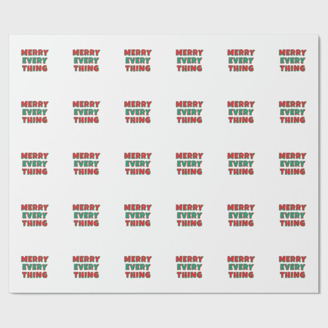 Merry Christmas Classical Unique Minimalist Plain Wrapping Paper (Flat)