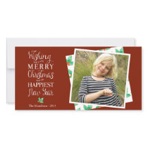 Merry Christmas Classy Lettered Holiday Photocard