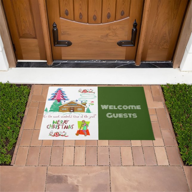 Merry Christmas Cleaning Lady Matt Doormat (Outdoor)