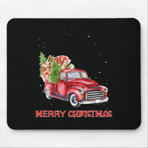 Merry Christmas Clic Red Truck Tree Family Xmas  Mouse Pad