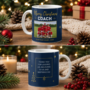 Merry Christmas Coach Personalised Team Photo Coffee Mug