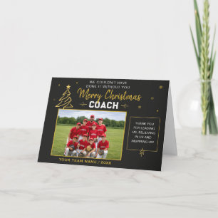 Merry Christmas Coach Personalised Team Photo Holiday Card
