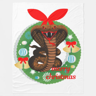 merry christmas cobra snake blanket