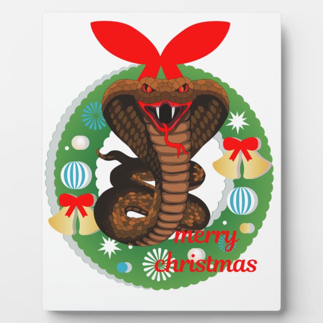 merry christmas cobra snake plaque (Front)