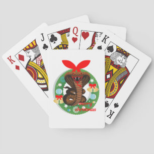 merry christmas cobra snake playing cards