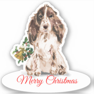 Merry Christmas Cocker Spaniel CustomCut Vinyl