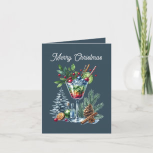 Merry Christmas cocktail add message Holiday Card